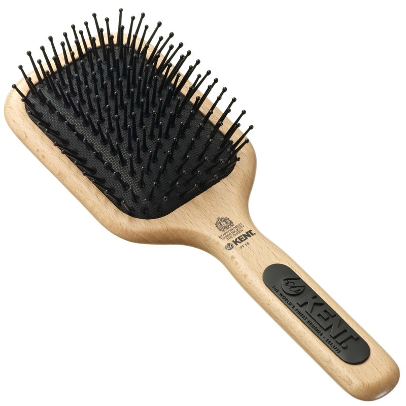 Kent PF18 Medium Cushion Paddle Brush Detangling for Fine Long Thick and Curly Hair Scalp Massager and Growth Stimulator Wet or Dry Use Made in England - Image 2