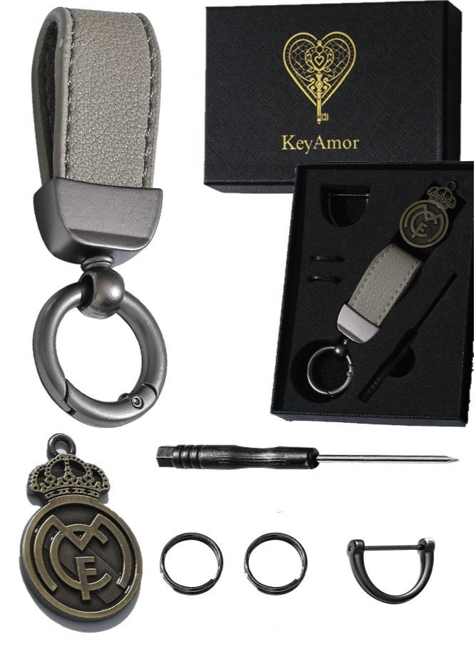 KeyAmor Elegant sport keychain , real madrid keychain in fancy gift box perfect gift for men - Image 1