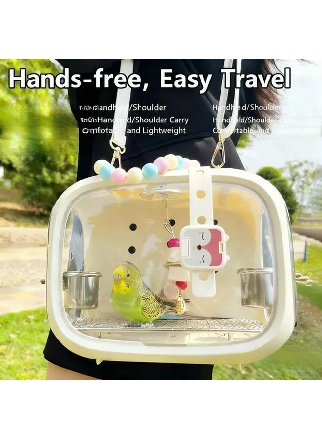 قفص طيور محمول أبيض عالي السعة شفاف خفيف الوزن ومتين - Image 4