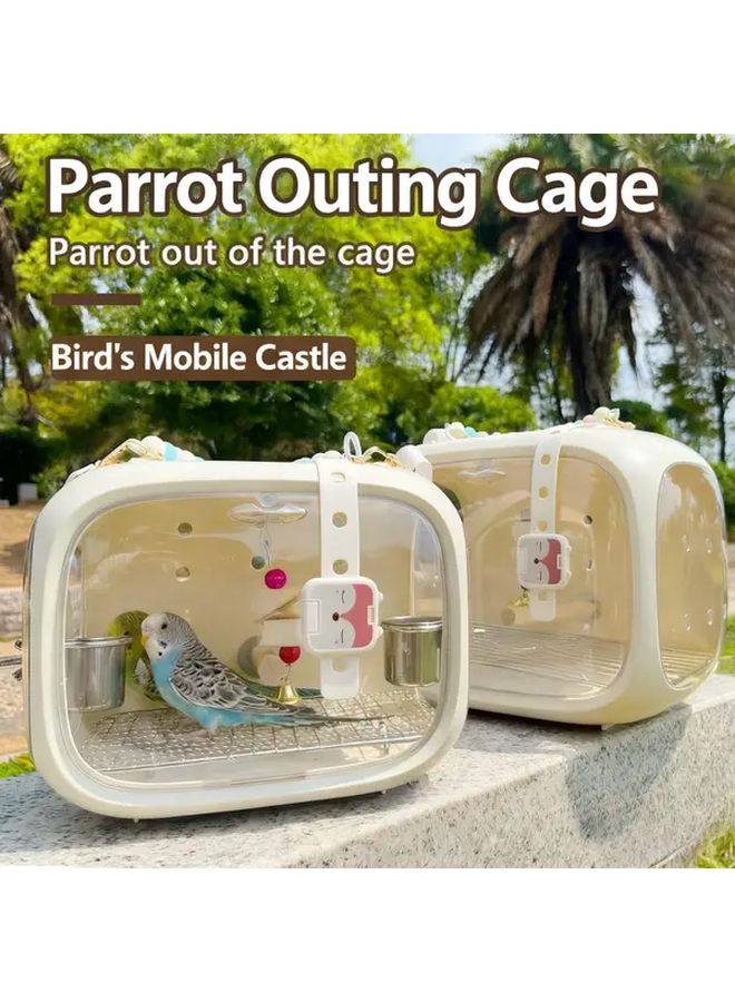 قفص طيور محمول أبيض عالي السعة شفاف خفيف الوزن ومتين - Image 2