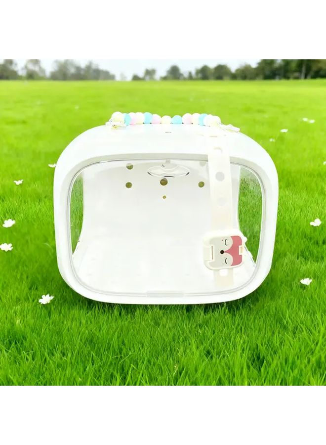 قفص طيور محمول أبيض عالي السعة شفاف خفيف الوزن ومتين - Image 1