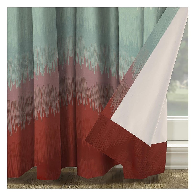 Casableu Long Printed Room Darkening Blackout Curtain Combo 4 Piece 2 Piece of Kudo Orange and Sunblock Orange in Eyelet Grommet Draperies Design for Door Window 45 Ft W X 7 Ft H - Image 3