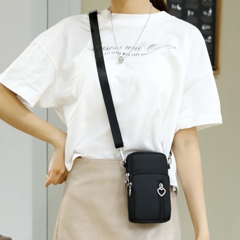 JANKS Crossbody Wallet Phone Bag for Women, Nylon Small Crossbody Shoulder Bag Arm Bag, Cell Phone Purse, Mini Wallet with Adjustable Strap - Image 2