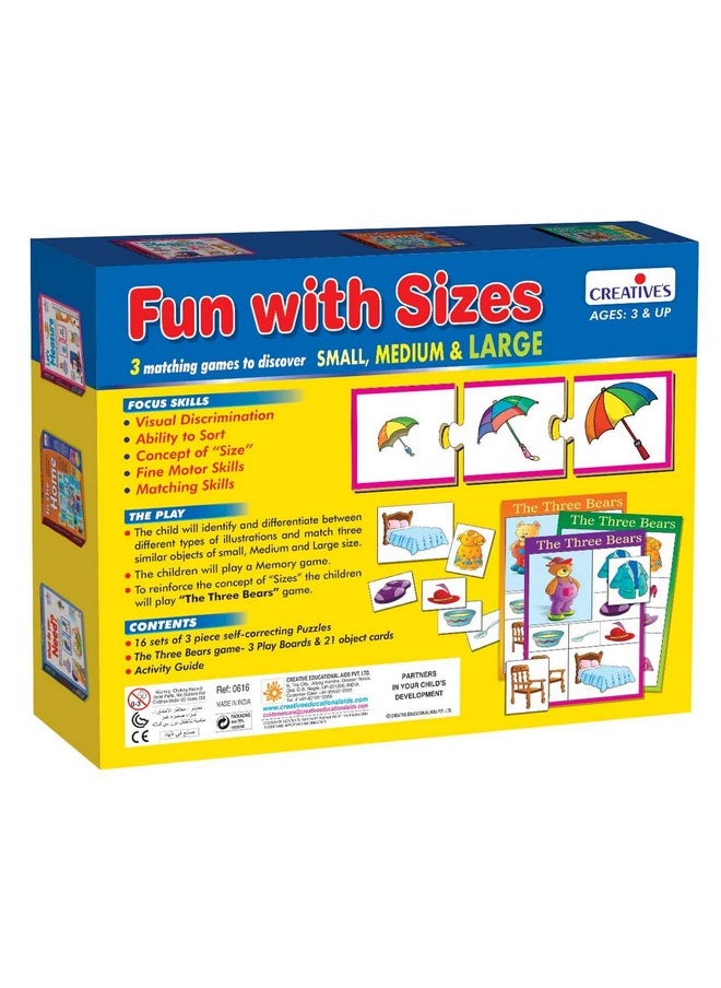 Creative's Creative's Fun with Sizes| Self-Correcting Puzzles for Kids| Matching Skill Puzzles| Activity Guide| Pres-School Toys| Learning Games| Jigsaw Puzzle for Kids| Ages 3 & Up  - Image 4