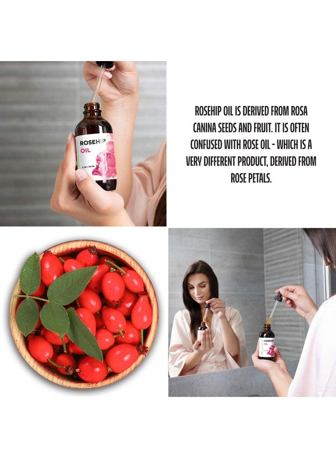 Premium Nature Rosehip Oil For Face Oil for Women, Rosehip Seed Oil Pure Cold Pressed Unrefined Oil For Hair and Nails Skin Care Moisturizer, Rose Hips Face Oils and Serums 4oz - Image 2