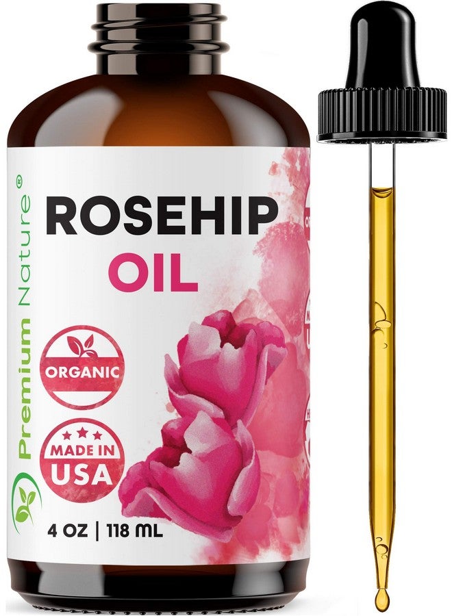 Premium Nature Rosehip Oil For Face Oil for Women, Rosehip Seed Oil Pure Cold Pressed Unrefined Oil For Hair and Nails Skin Care Moisturizer, Rose Hips Face Oils and Serums 4oz - Image 1