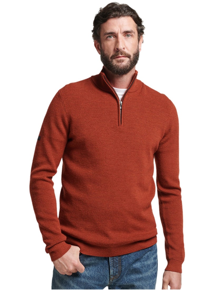 Superdry - Merino Wool Zip Up Jumper - Image 1
