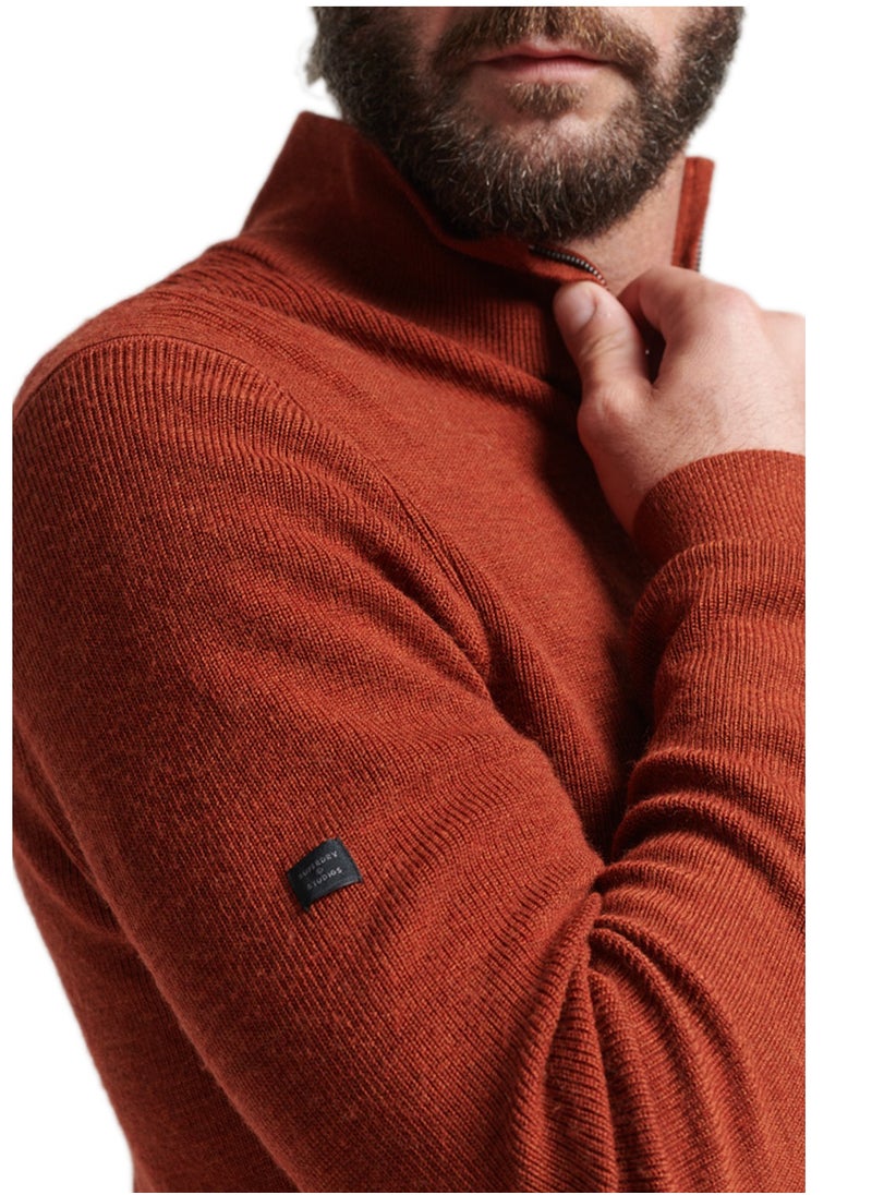 Superdry - Merino Wool Zip Up Jumper - Image 1