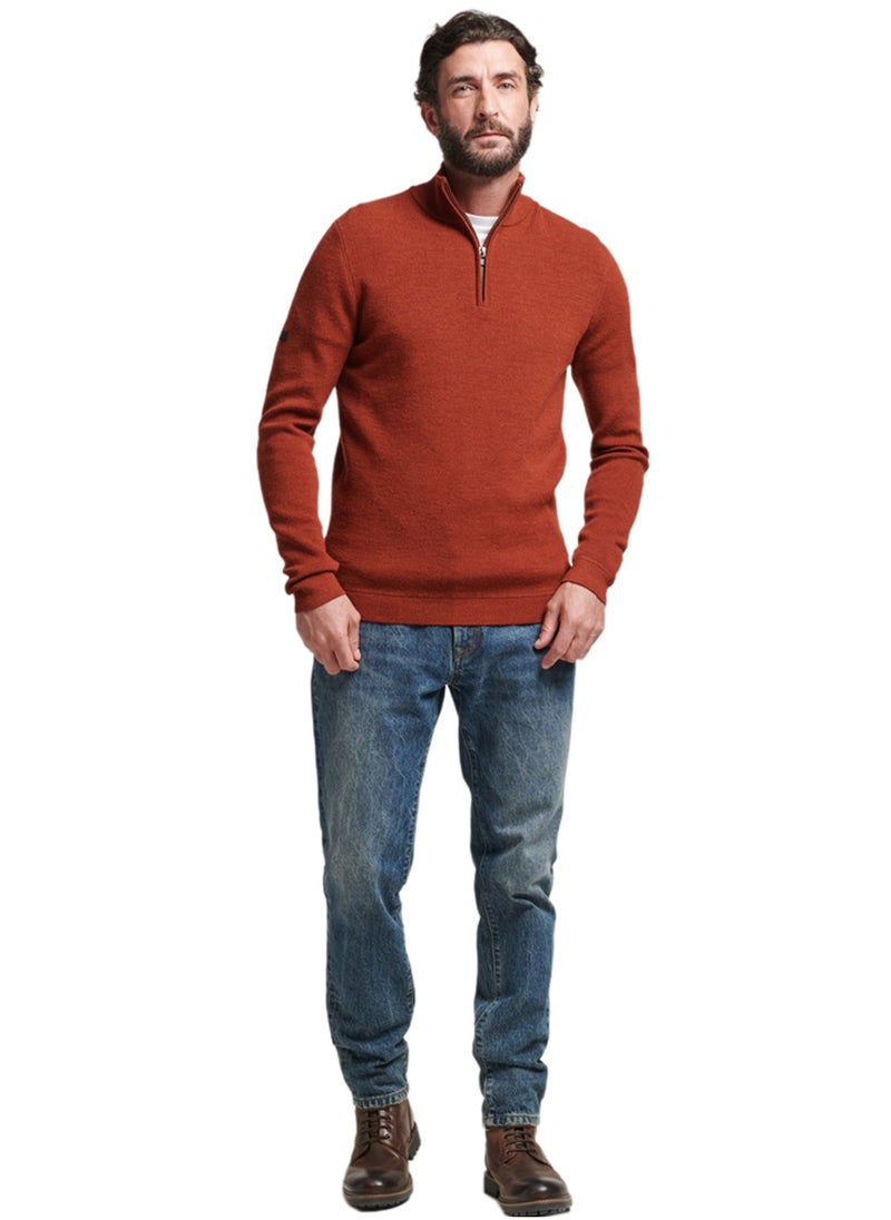 Superdry - Merino Wool Zip Up Jumper - Image 1