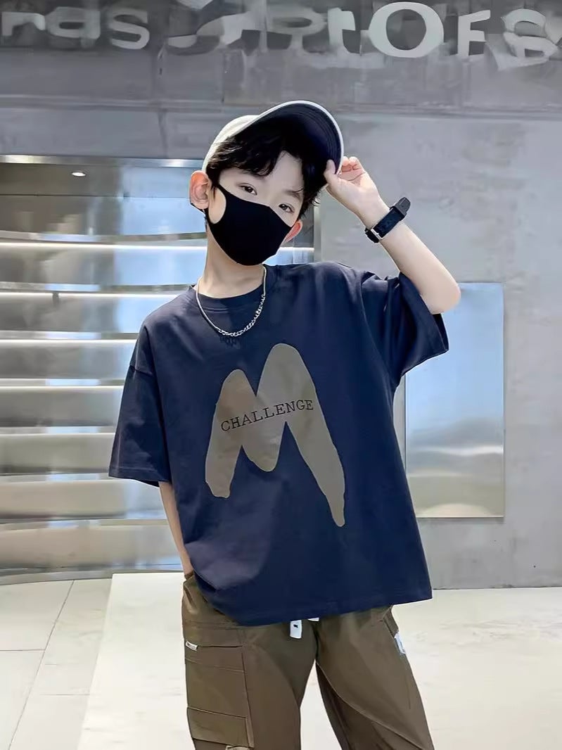 Children'S Clothing Boys' Short-Sleeved T-Shirt Summer Wear 2026 New Style For Older Children Summer Boys' Pure Cotton Top Trendy T-Shirt - Image 3