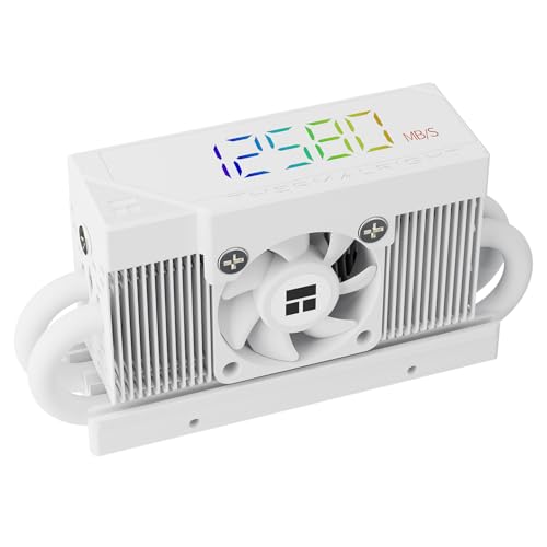 Thermalright HR10 2280 PRO Digital White HighPerformance SolidState Hard Disk Radiator Equipped with 4x5mm AGHP Heat Pipe ARGB Digital Display Small Fan Cooling SSD Radiator - Image 1