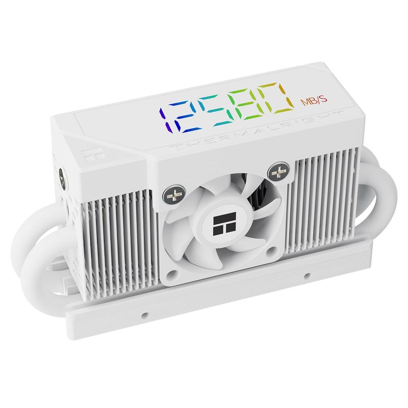Thermalright HR10 2280 PRO Digital White HighPerformance SolidState Hard Disk Radiator Equipped with 4x5mm AGHP Heat Pipe ARGB Digital Display Small Fan Cooling SSD Radiator - Image 2