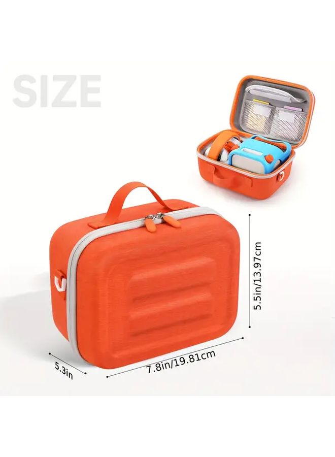 Orange Shockproof Carrying Case for Yoto Player 3rd Gen with Handle and Headphone Holder - Image 2
