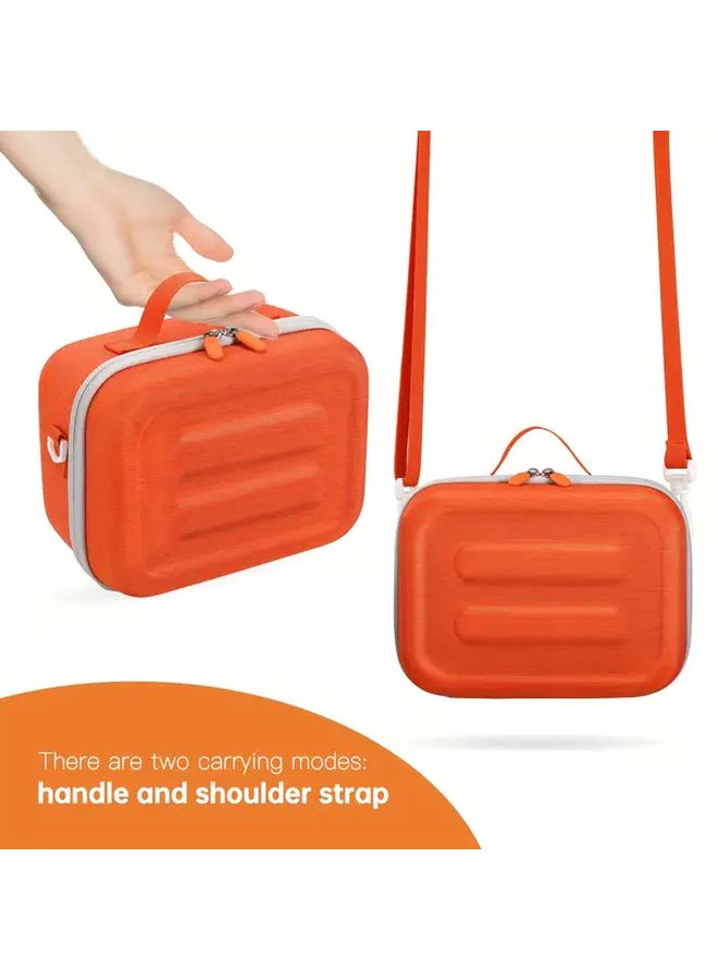 Orange Shockproof Carrying Case for Yoto Player 3rd Gen with Handle and Headphone Holder - Image 4