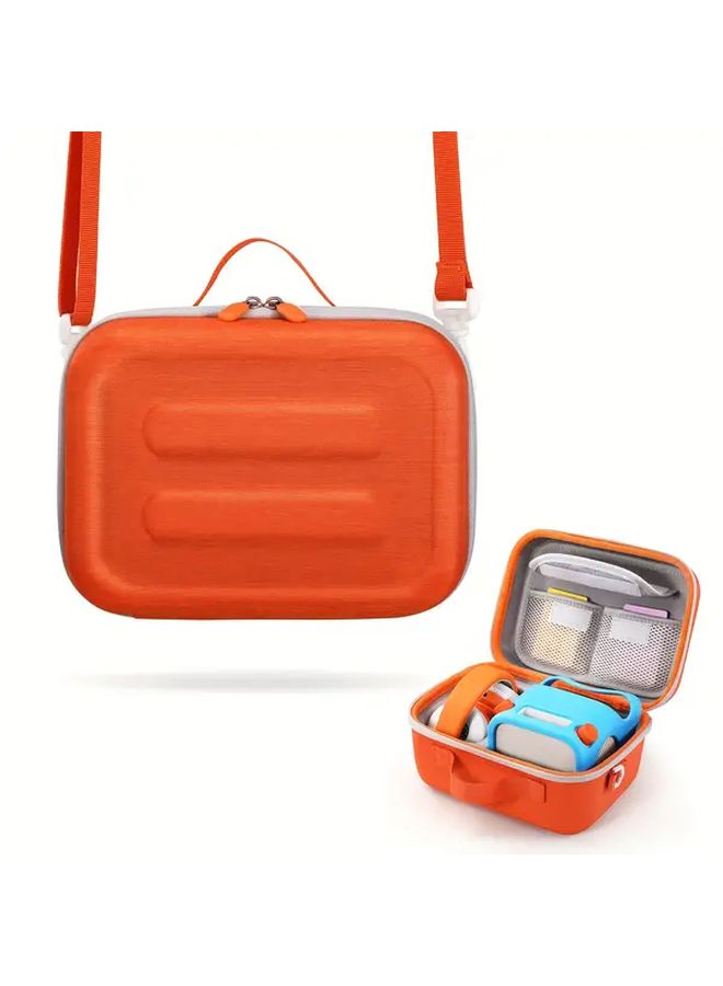 Orange Shockproof Carrying Case for Yoto Player 3rd Gen with Handle and Headphone Holder - Image 1