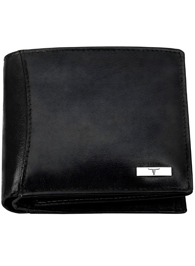 URBANFOREST URBAN FOREST Oliver Aniline Black Leather Wallet for Men, Stylish Bifold Wallet with 6 Card Slots, 2 Currency Compartments and 3 Transparent Sections, Premium Gift for Men - Image 2