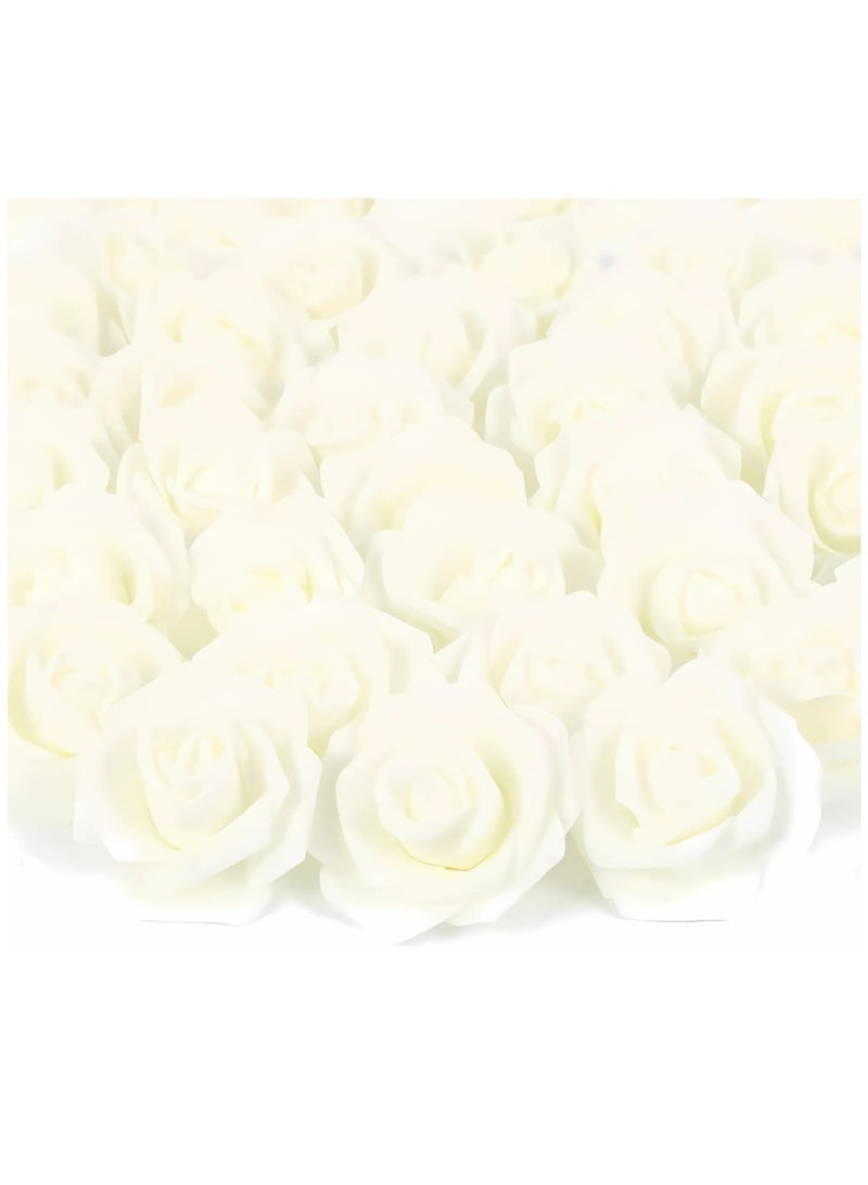 زهور صناعية فاخرة عالية الجودة للديكور، زهور حقيقية ذات مظهر رومانسي، ديكورات حفلات أعياد الميلاد، حفلات الزفاف، ديكور الطاولة (أبيض فاتح، 30 قطعة كبيرة) - Image 3