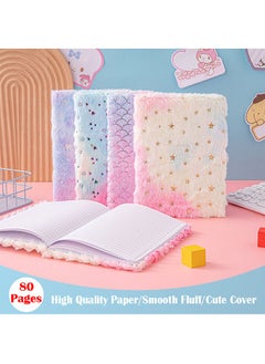 ZCM-HAPPY 2 Pieces Cute Plush Notebook Girls Dream Gift Notepad Journal Notebook Diary Writing Pads Notebooks Pack Writing Pads and Diaries Notepads Diary Writing Pad Notepad Journal Journal Notebook Pack Cute Notepad for Kids  - Image 5