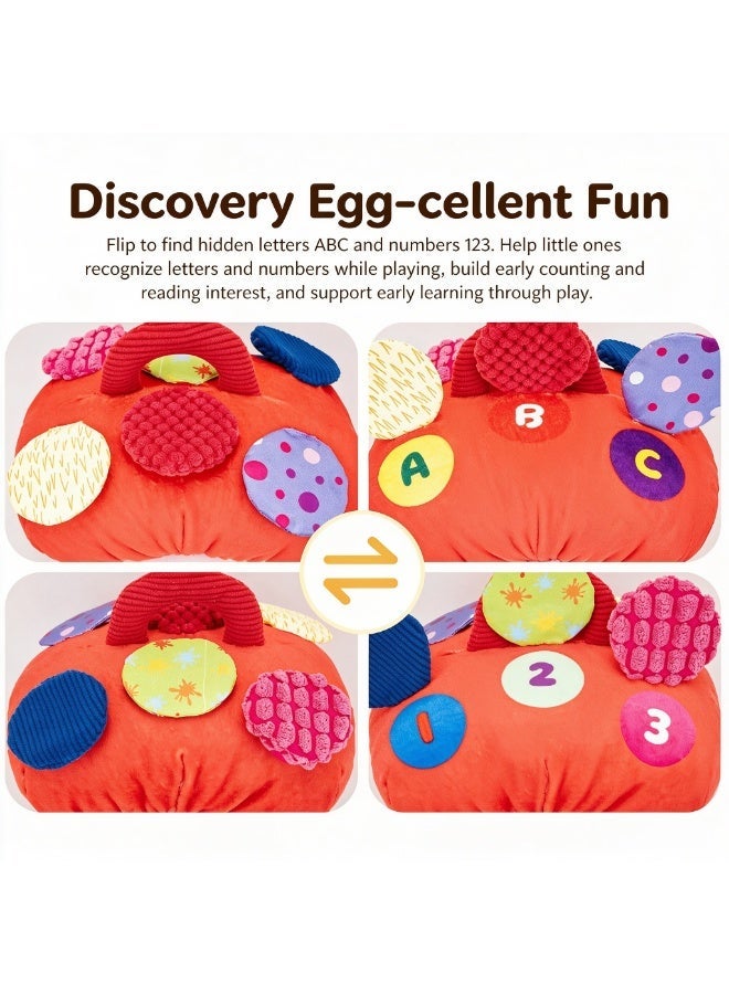 AIPINQI 2-in-1 Mushroom House Sensory Play Set, Soft Multi Texture Plush Educational Toy with 5 Animal Figures, Hidden ABC Letters & Numbers Flip Pages, Fine Motor Sensory Training Gift for Toddlers 0-3 Years Old - Image 5