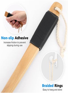 Oasisgalore Bamboo Charcoal Bath Ball Non-slip Rubber Handle Bath Brush Bath Wipe Clean and Care Back Wooden Handle Bath Flowers and Bath Balls  - Image 5