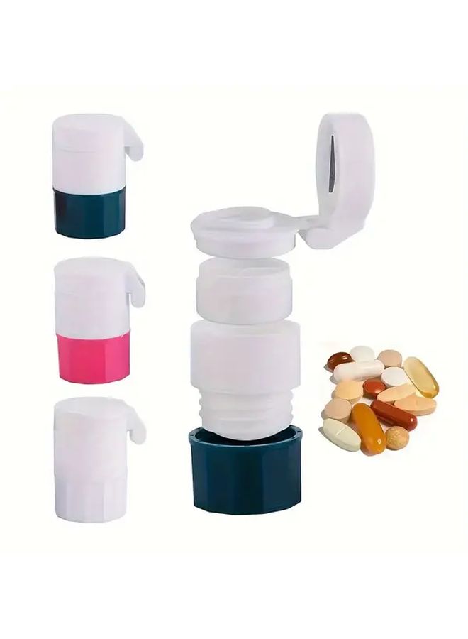Red 4 Layer Pill Crusher Grinder Splitter Tablet Cutter And Storage Box - Image 2
