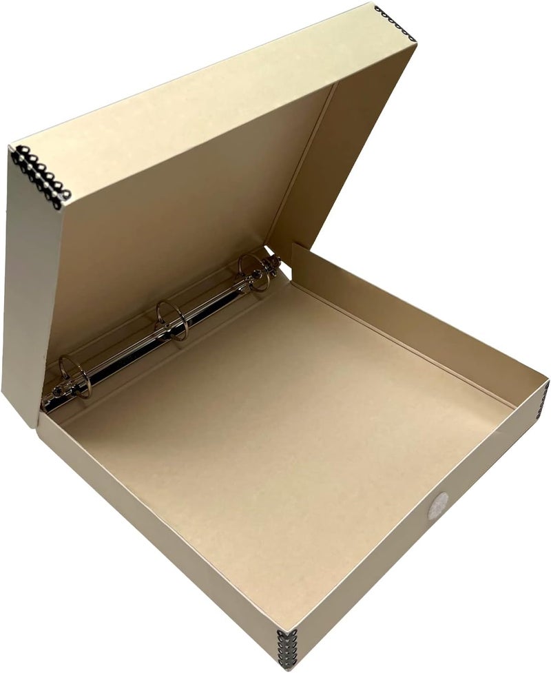 Lineco , Archival Tan 3-Ring Binder Preservation Album Box 12.25 x 11.25 x 2 Inch. Unique Design to Store, Preserve, Organize Photos, Art, Photography, Crafts Acid-Free - Image 1