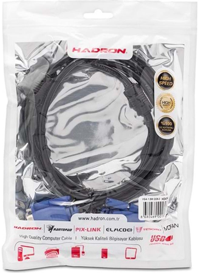 Hadron كابل HD4034 GA إلى VGA 1.5 متر أسود  - Image 2