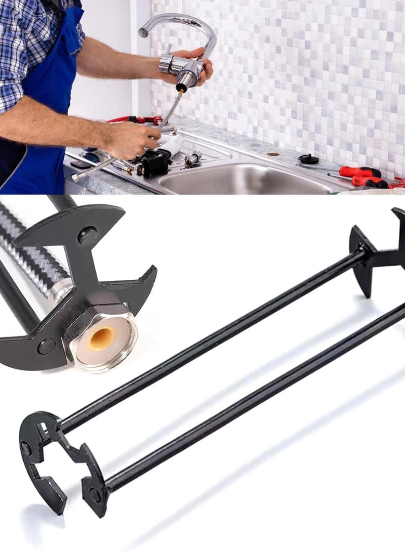 GGOOT Sink Wrench Multifunctional Carbon Steel Faucet Key Plumbing Pipe Wrench Bathroom Kitchen Sink Repair Hardware Tool - Image 2