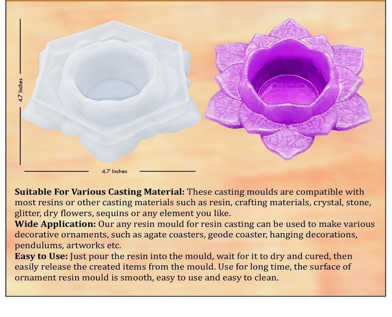 Silicone Mould Candle Holder Lotus OP  - Image 4