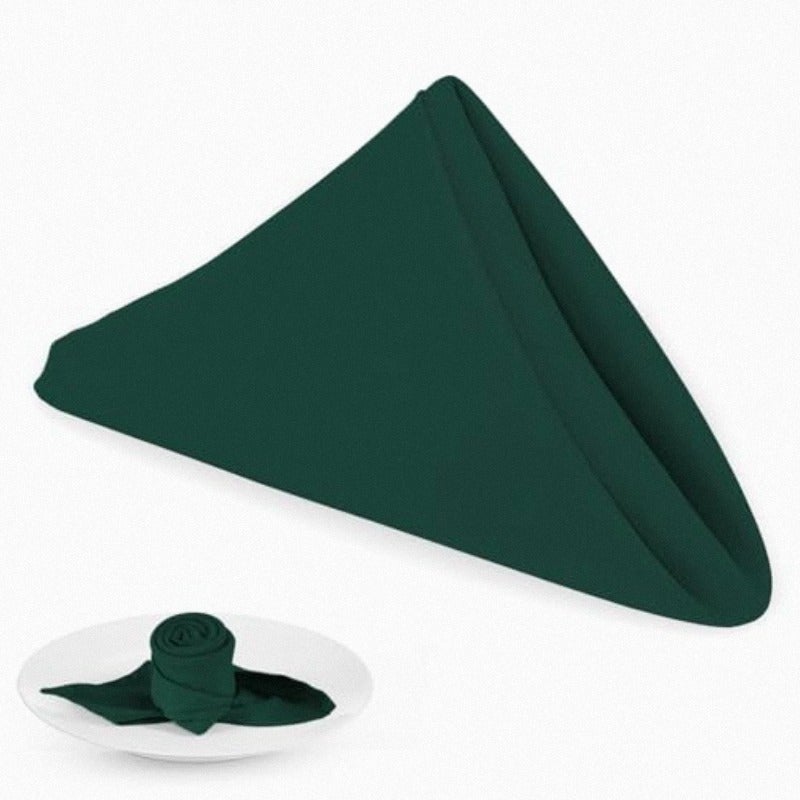 PLOYMONO Hunter Green Cloth Napkins - 8 Pack 17" x 17" Polyester Napkins Heavy Duty 180 GSM Cloth Napkins with Hemmed Edges - Great for Restaurants Weddings Parties Banquets Dinner - Image 1