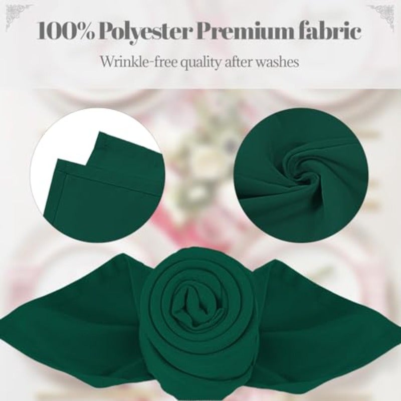 PLOYMONO Hunter Green Cloth Napkins - 8 Pack 17" x 17" Polyester Napkins Heavy Duty 180 GSM Cloth Napkins with Hemmed Edges - Great for Restaurants Weddings Parties Banquets Dinner - Image 3