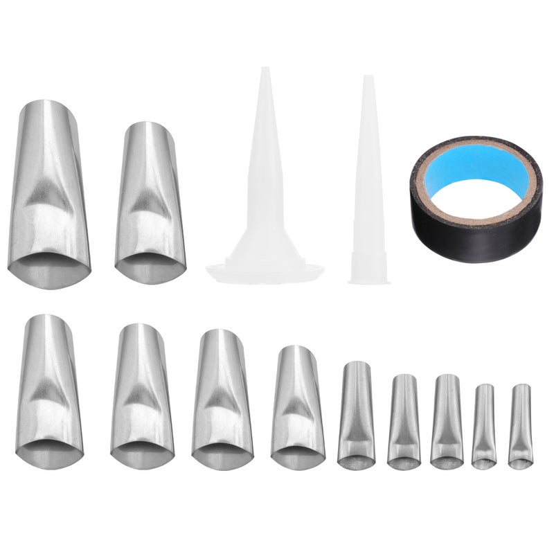 17Pcs Caulking Nozzle Kit Stainless Steel Scraper Trimmer Window Sealant - Image 1