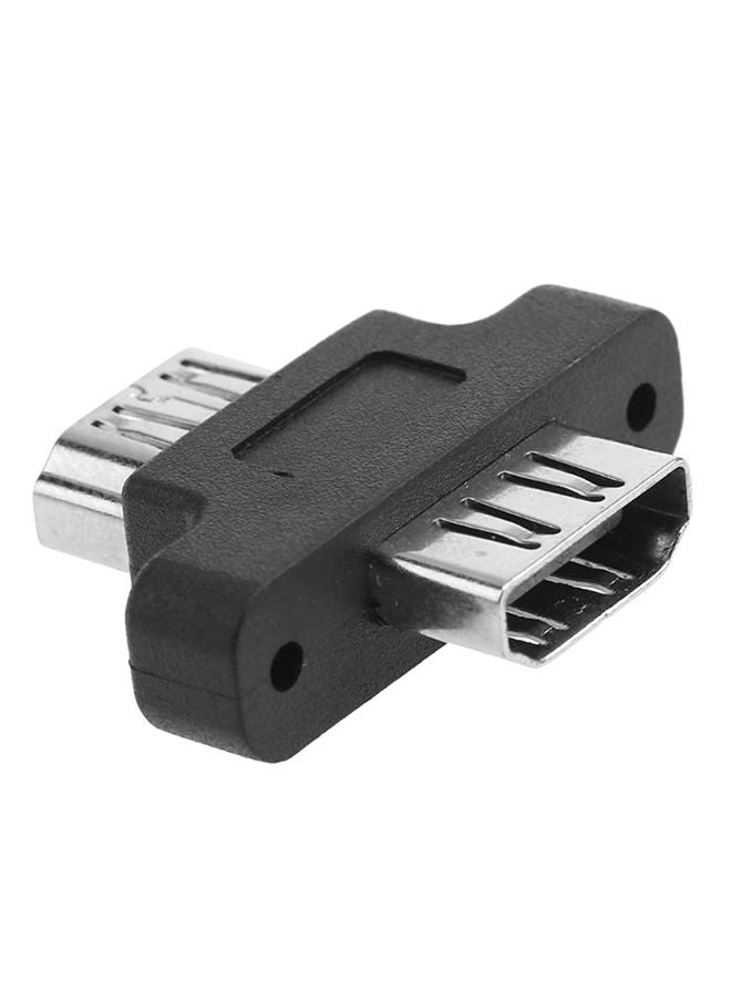Loquat Screw Lock Panel Mount HDMI Female To Extender Adapter Connector Black