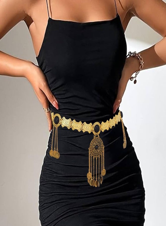 ووي حزام وويوي بوهو ذهبي اللون مزين بشرابة مرصعة بأحجار الراين، سلسلة خصر معدنية، مجوهرات للجسم للنساء - Image 3