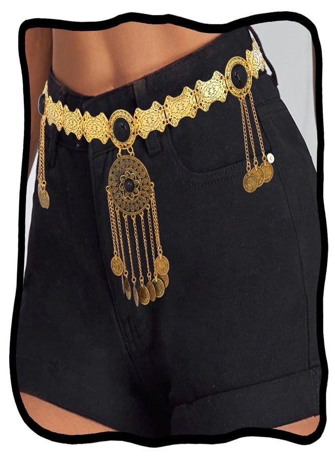 ووي حزام وويوي بوهو ذهبي اللون مزين بشرابة مرصعة بأحجار الراين، سلسلة خصر معدنية، مجوهرات للجسم للنساء - Image 1