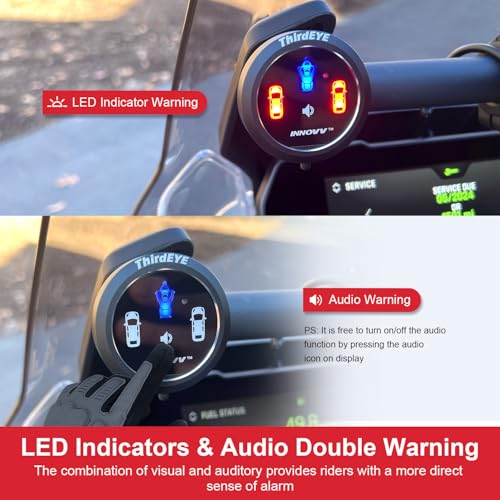 INNOVV ThirdEYE Motorcycle Blind Spot System with Voice and Indicators Alert, Waterproof Moto Assistant System, Detect Hazards from Side & Rear Line for Motorcycle/Bicycle/E-Bike(Watch Version) - Image 2