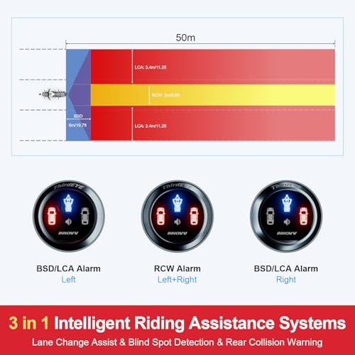 INNOVV ThirdEYE Motorcycle Blind Spot System with Voice and Indicators Alert, Waterproof Moto Assistant System, Detect Hazards from Side & Rear Line for Motorcycle/Bicycle/E-Bike(Watch Version) - Image 4