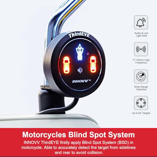 INNOVV ThirdEYE Motorcycle Blind Spot System with Voice and Indicators Alert, Waterproof Moto Assistant System, Detect Hazards from Side & Rear Line for Motorcycle/Bicycle/E-Bike(Watch Version) - Image 3