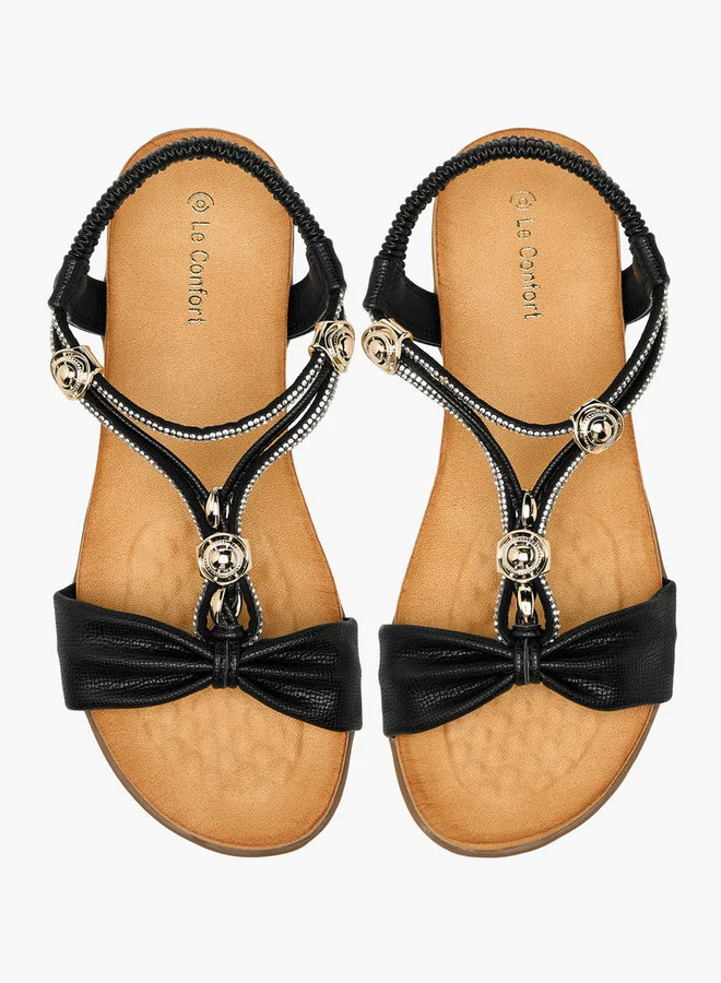 لو كونفورت Women Metallic Accent Strap Sandals