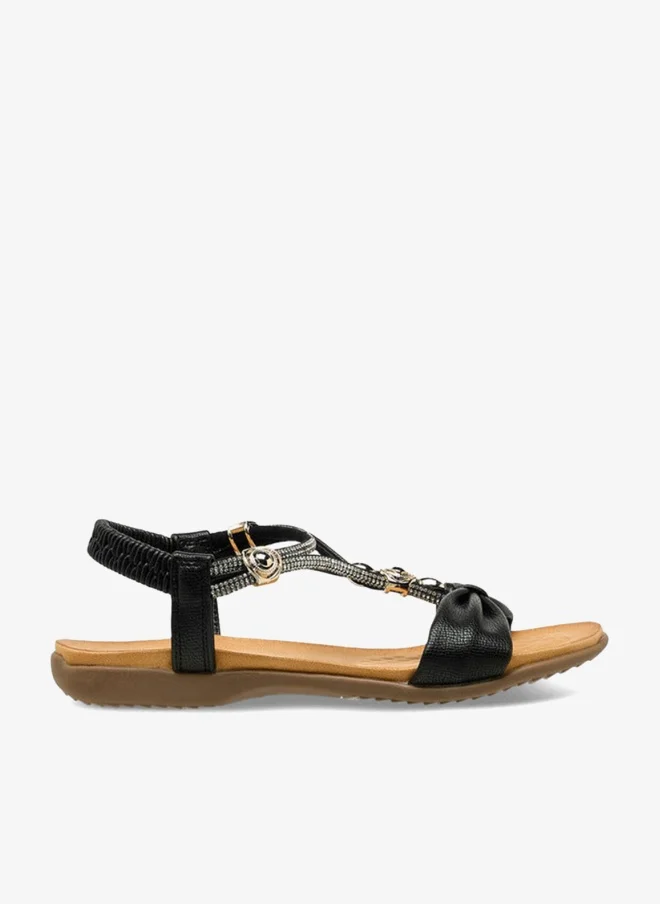 لو كونفورت Women Metallic Accent Strap Sandals