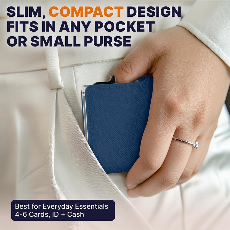 Conceal Plus Small RFID Wallet for Women, Slim Compact RFID Blocking Credit Card Holder Womens Wallet, Smart Pop Up Minimalist Card Case, Holds 4-6 Standard Cards Plus Cash & ID, Compact Travel Wallet - Image 4