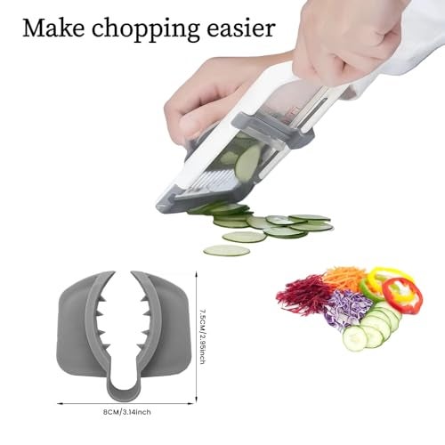 lyvantha Safety Hand Guard for Any Mandolin Slicer or Grater,Food Slicer Cutter Finger Guard, Ergonomic, Non-Slip Grip, Durable,Safe Slicing of Fruits & Vegetables (Gray，2pcs) - Image 3