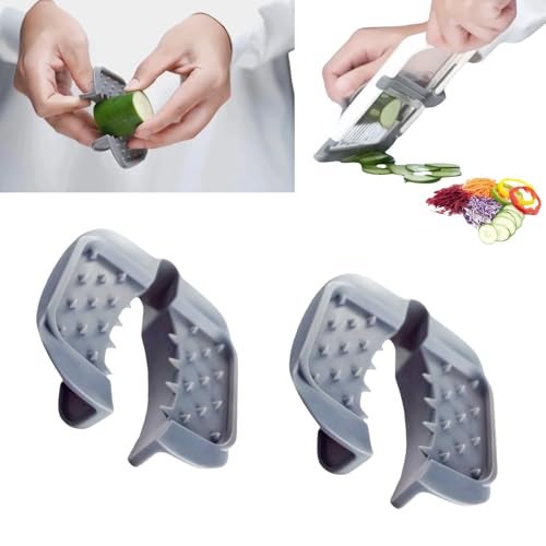 lyvantha Safety Hand Guard for Any Mandolin Slicer or Grater,Food Slicer Cutter Finger Guard, Ergonomic, Non-Slip Grip, Durable,Safe Slicing of Fruits & Vegetables (Gray，2pcs) - Image 1