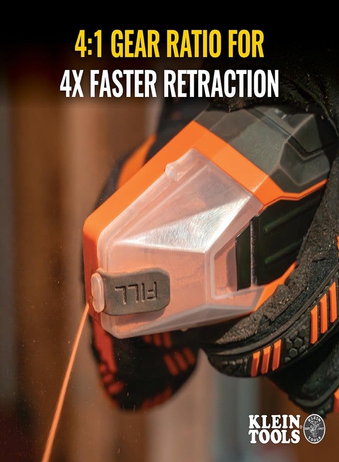 Klein Tools CHLK100 Manual Chalk Line, 100-Foot Nylon Thread Chalk Line Tool for Precise and Clear Lines with Built-in Plumb Bob - Image 5