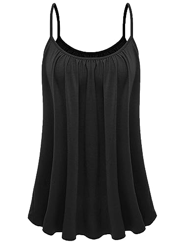 7th Element Plus Size Tank Tops for Womens Camisoles Cami Loose Fit Sleeveless Summer Dressy Shirts Blouse 2025 Summer(Black,3X) - Image 4