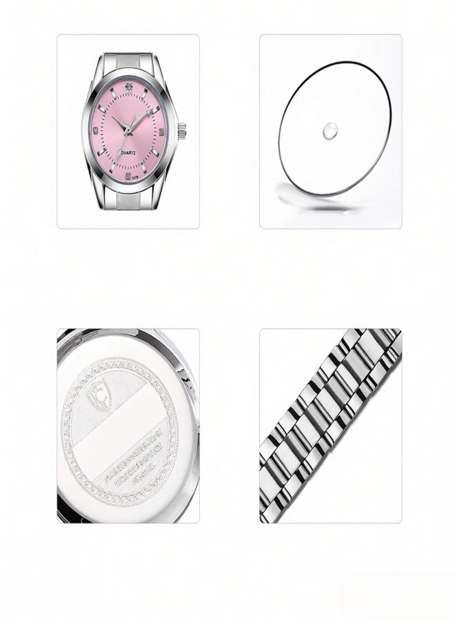 شينيكسي ساعة يد نسائية كلاسيكية كوارتز، ساعة يد أنيقة بسوار من الفولاذ الصلب، عقارب مضيئة، مقاومة للماء حتى عمق 3 أمتار، مناسبة للاستخدام اليومي والعمل. - Image 4