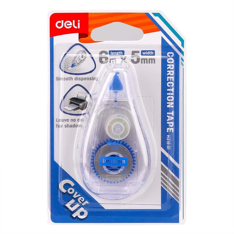 Deli Correction Tape, 6m x 5mm, Smooth Dispensing - Image 1