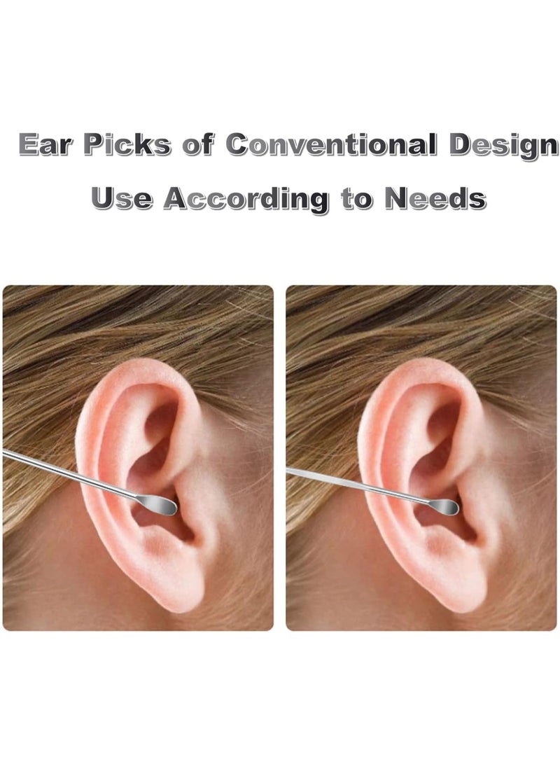 مزيل شمع الأذن، أدوات تنظيف الأذن، أعواد الأذن، إزالة شمع الأذن من الفولاذ المقاوم للصدأ مع حقيبة تخزين محمولة من البولي يوريثين باللون الأسود - Image 4