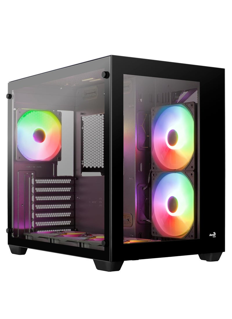 AeroCool Aerocool P500C ARGB Black Mid Tower ATX Case with Tempered Glass and 3 ARGB Fans – ACCM-ES01163.11  - Image 1