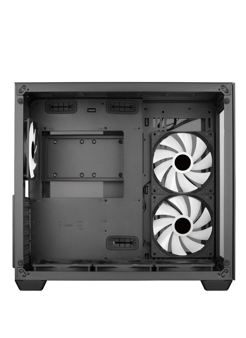 AeroCool Aerocool P500C ARGB Black Mid Tower ATX Case with Tempered Glass and 3 ARGB Fans – ACCM-ES01163.11  - Image 5